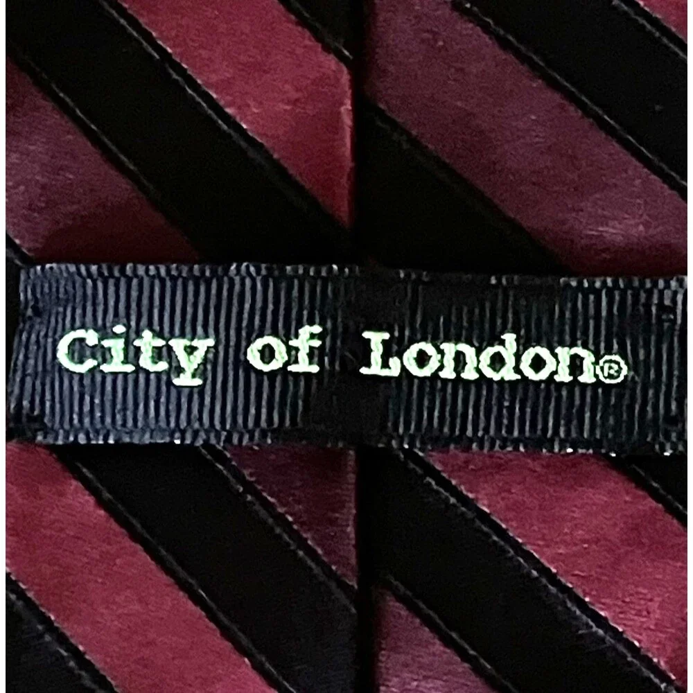 Ferrell Reed City of London Tie Vtg Repp Stripe Iridescent Silk Preppy